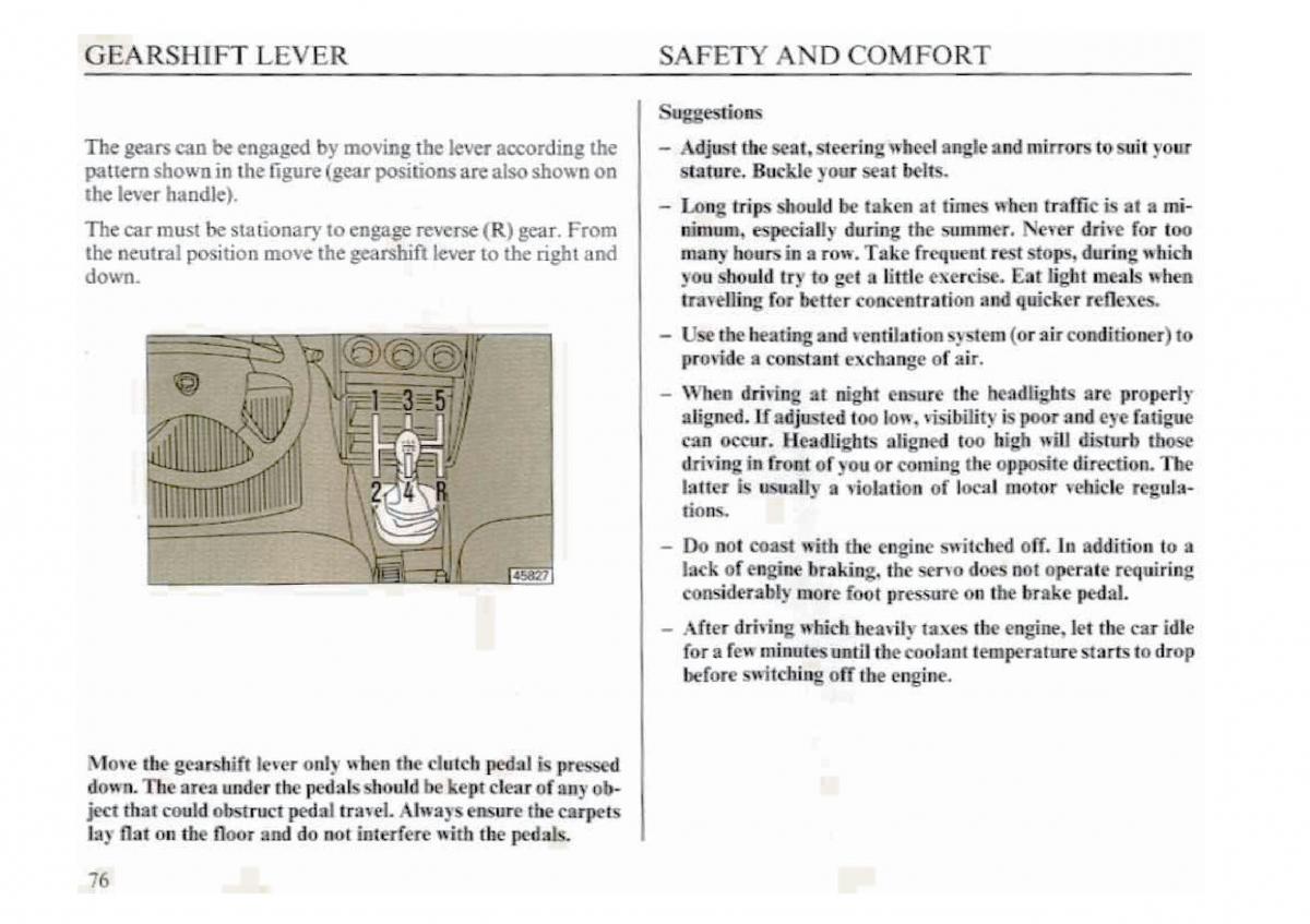 manual  Lancia Dedra owners manual / page 79