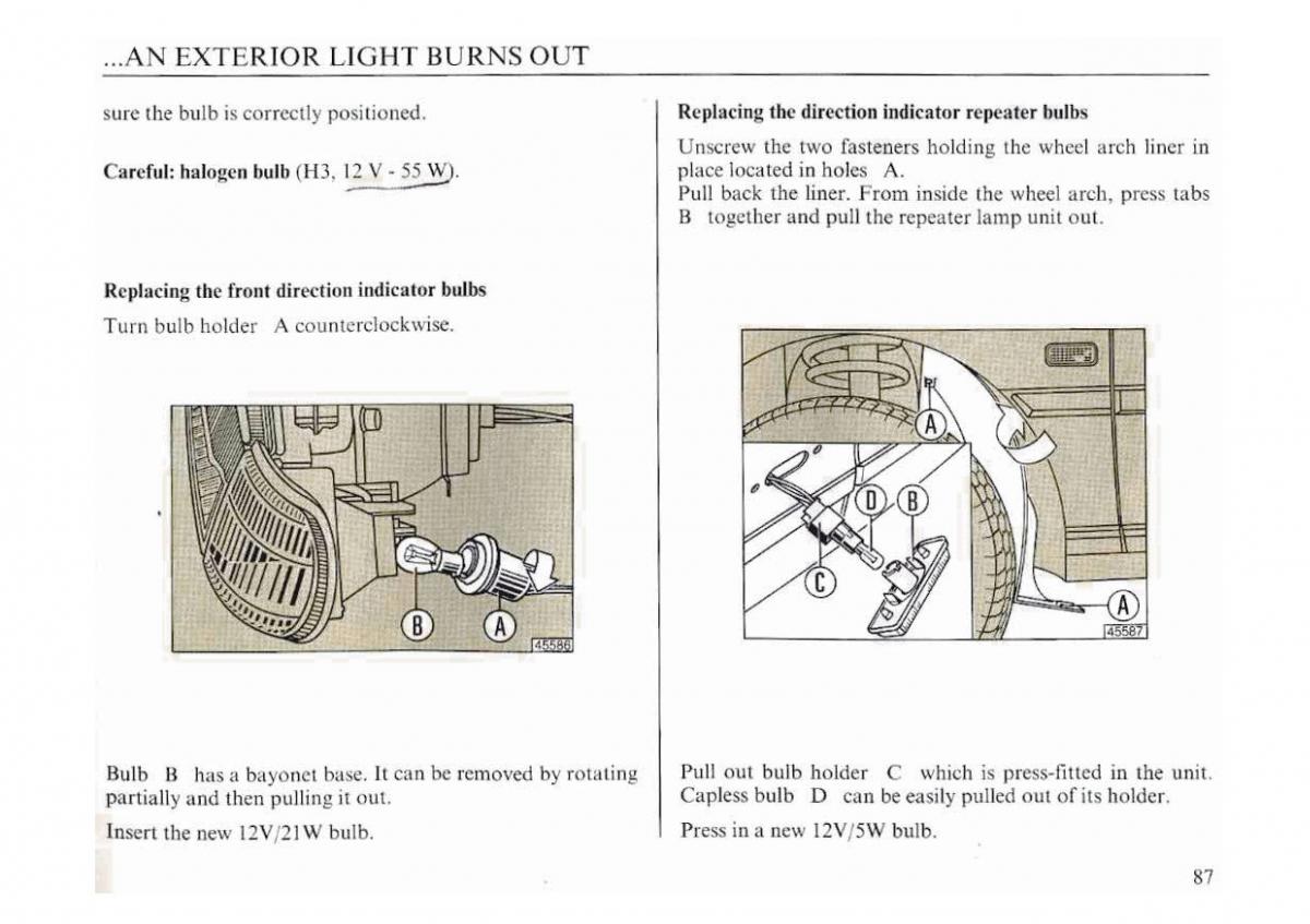 manual  Lancia Dedra owners manual / page 90