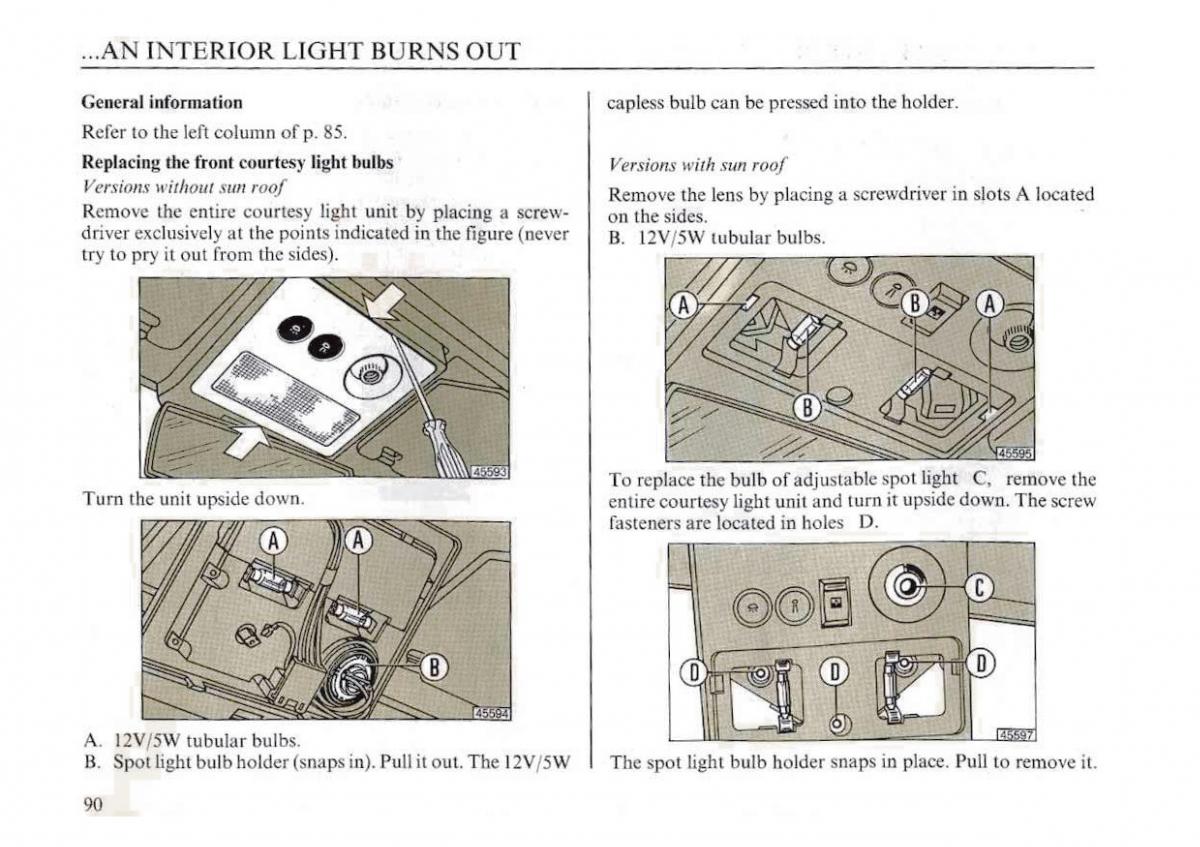 manual  Lancia Dedra owners manual / page 93