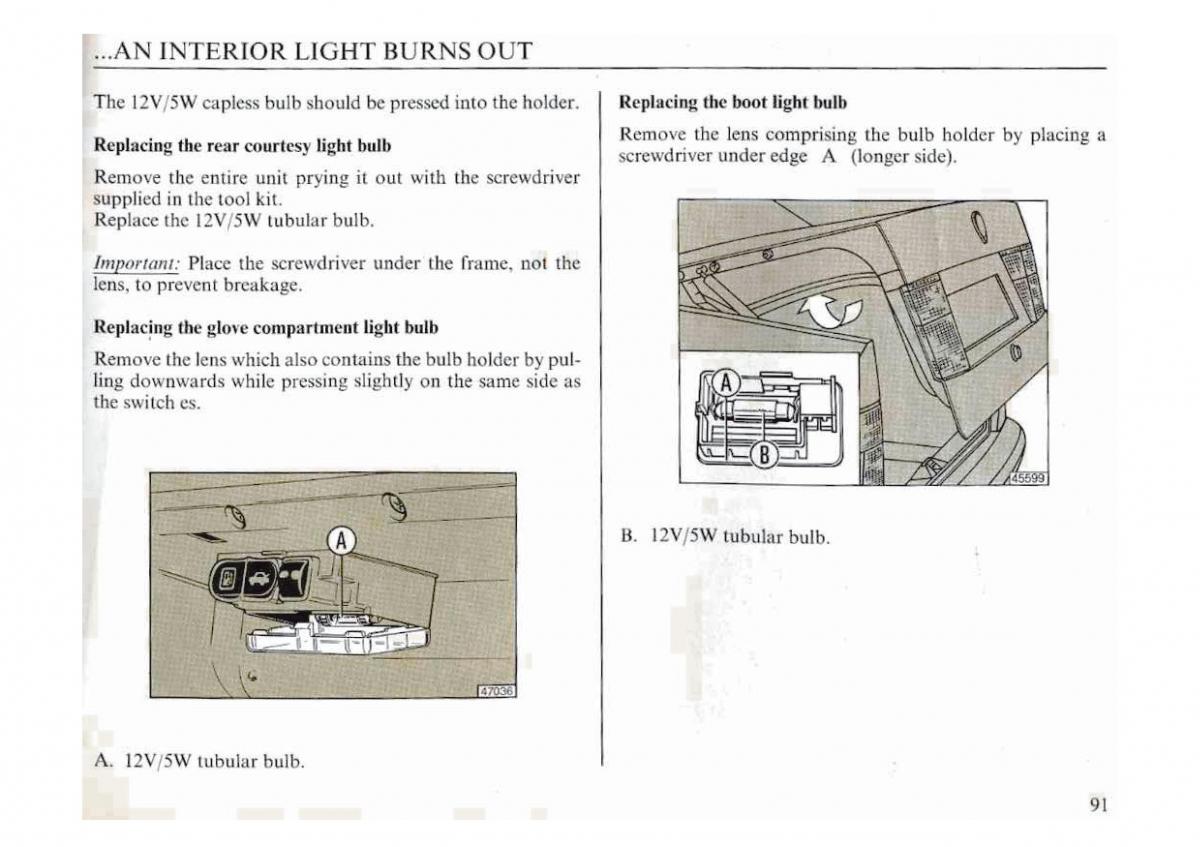 manual  Lancia Dedra owners manual / page 94