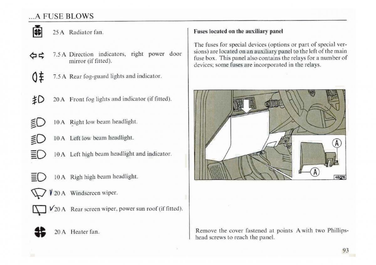 manual  Lancia Dedra owners manual / page 96