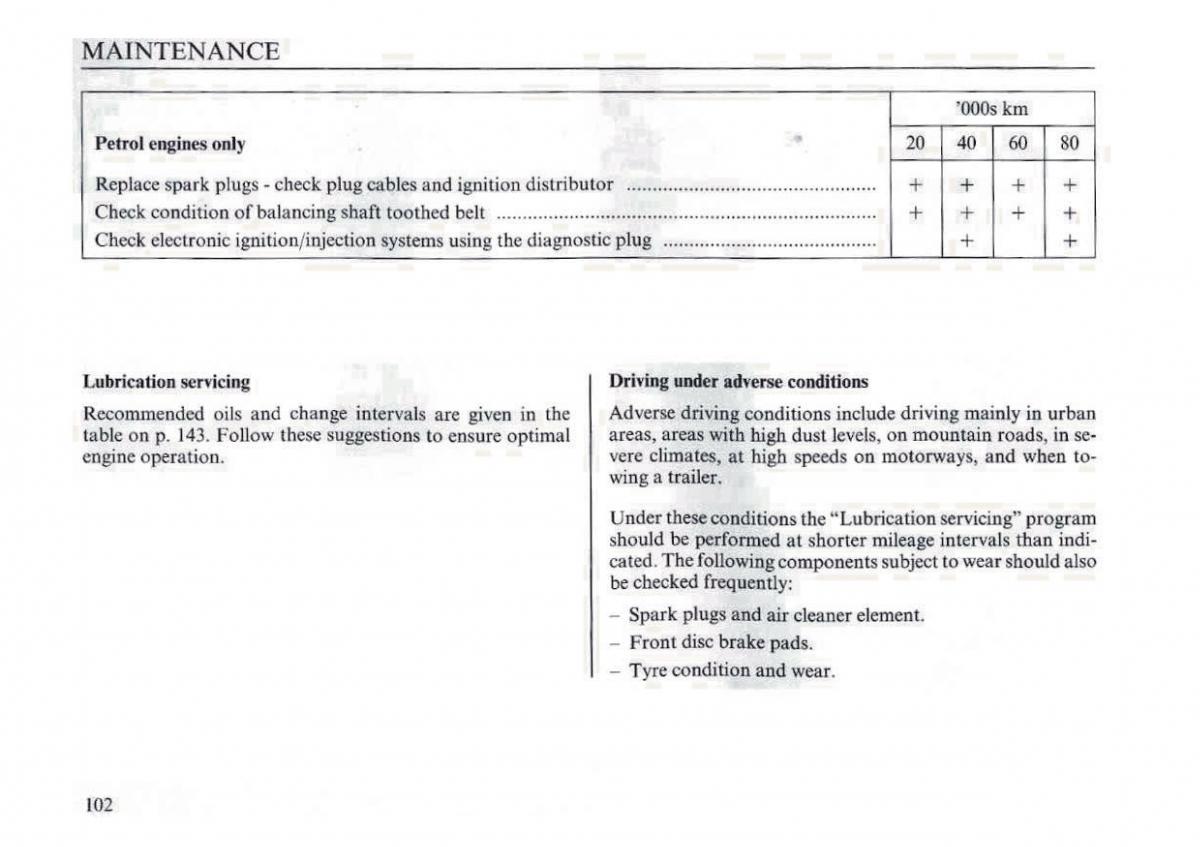 manual  Lancia Dedra owners manual / page 105