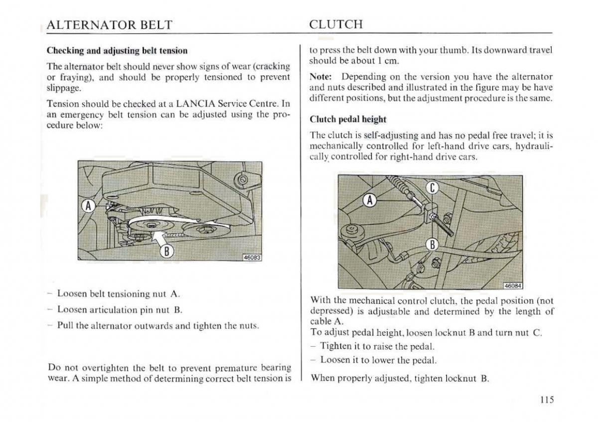 manual  Lancia Dedra owners manual / page 118