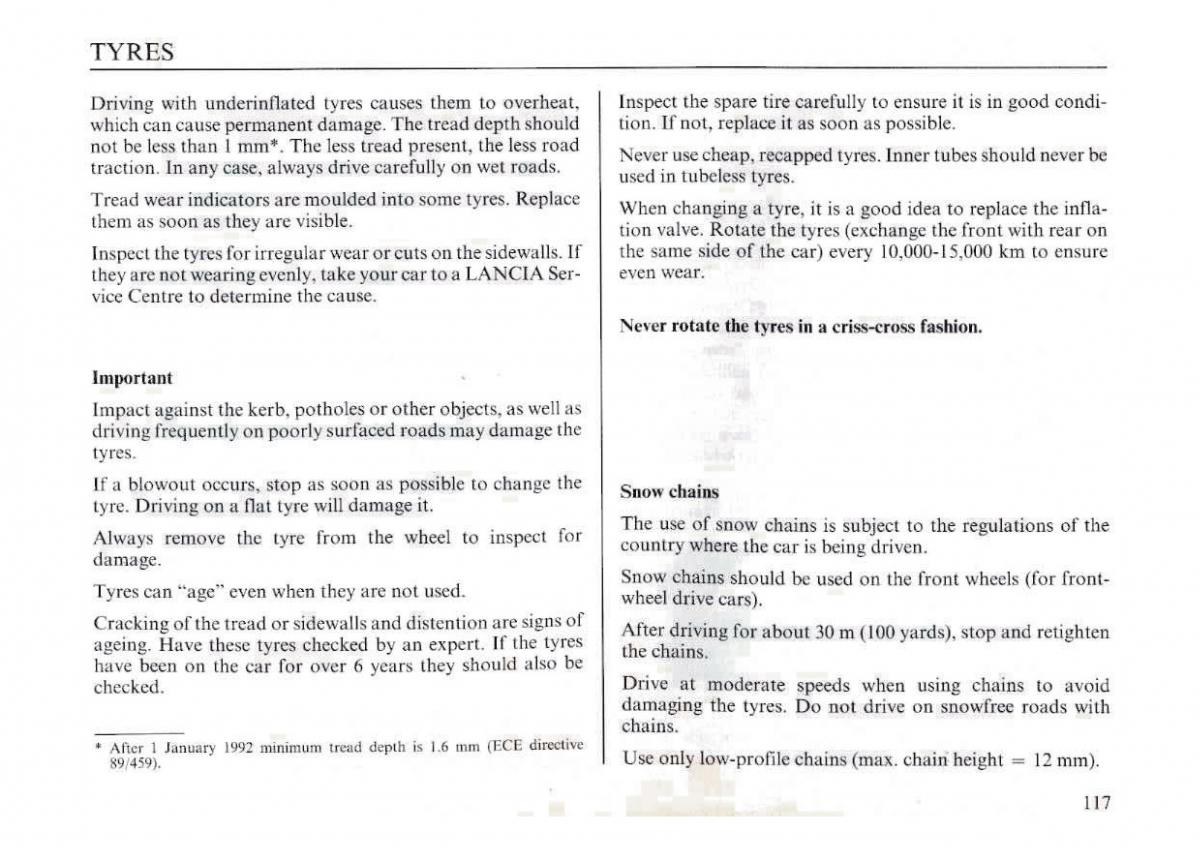 manual  Lancia Dedra owners manual / page 120