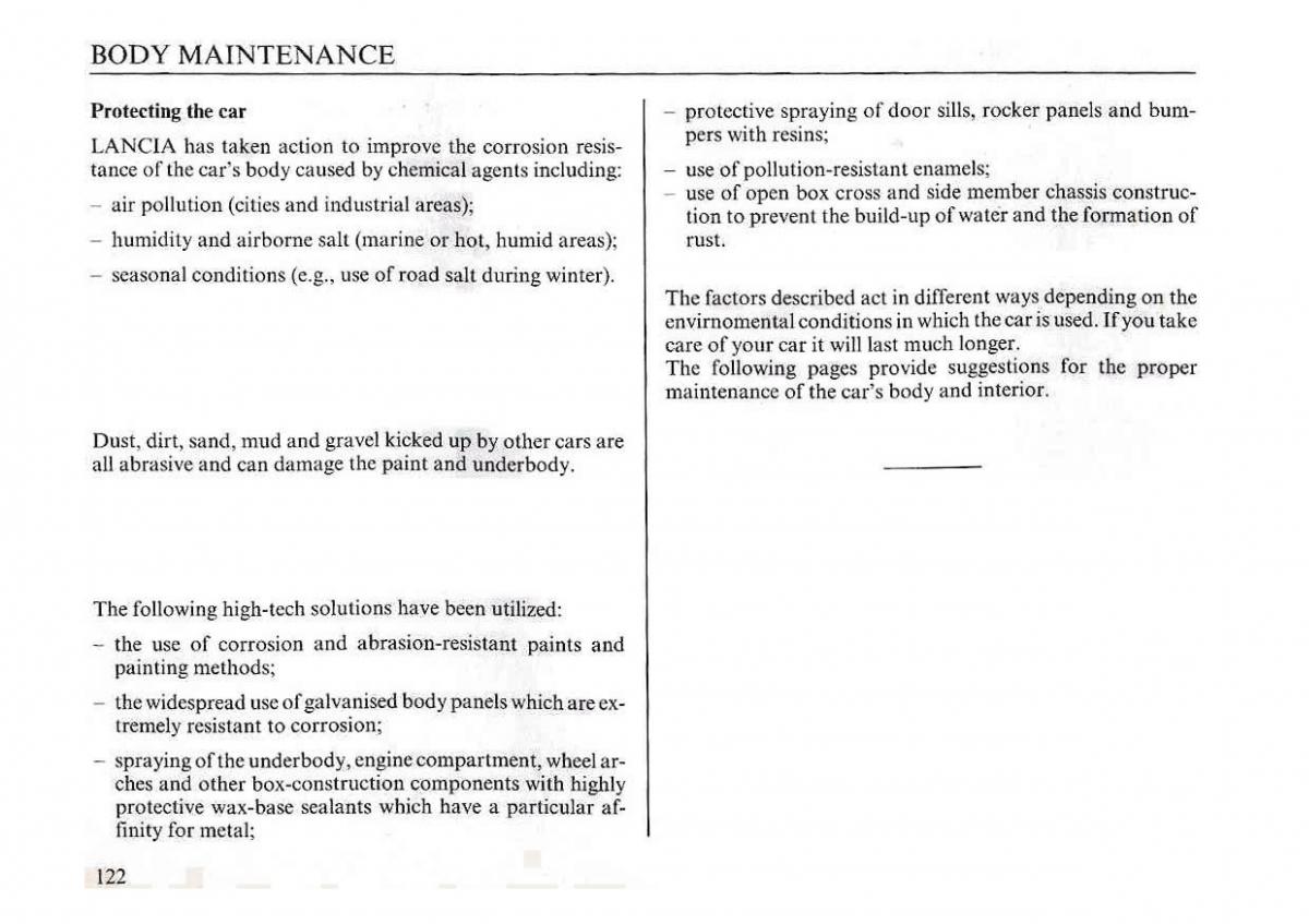 manual  Lancia Dedra owners manual / page 124