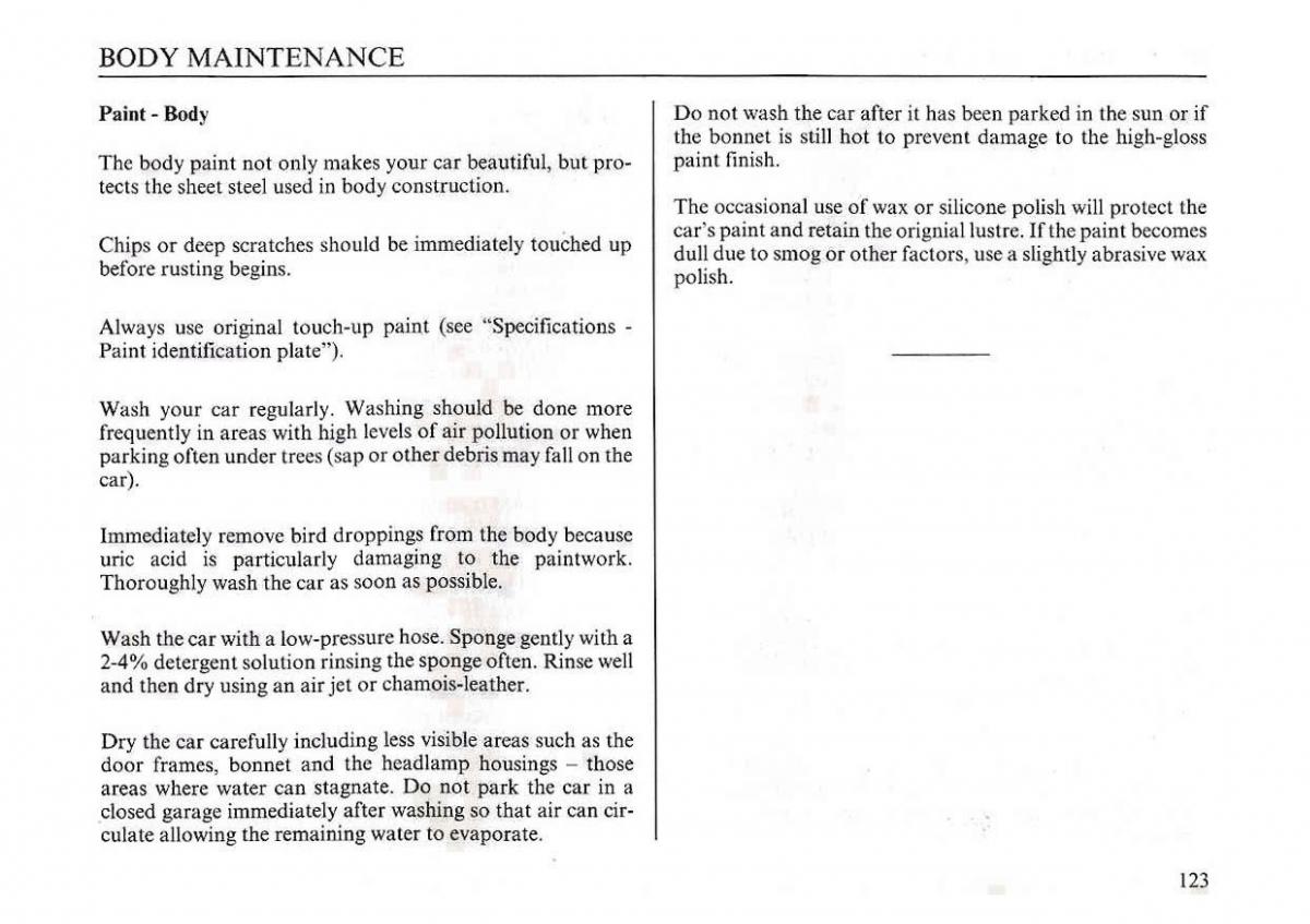 manual  Lancia Dedra owners manual / page 125