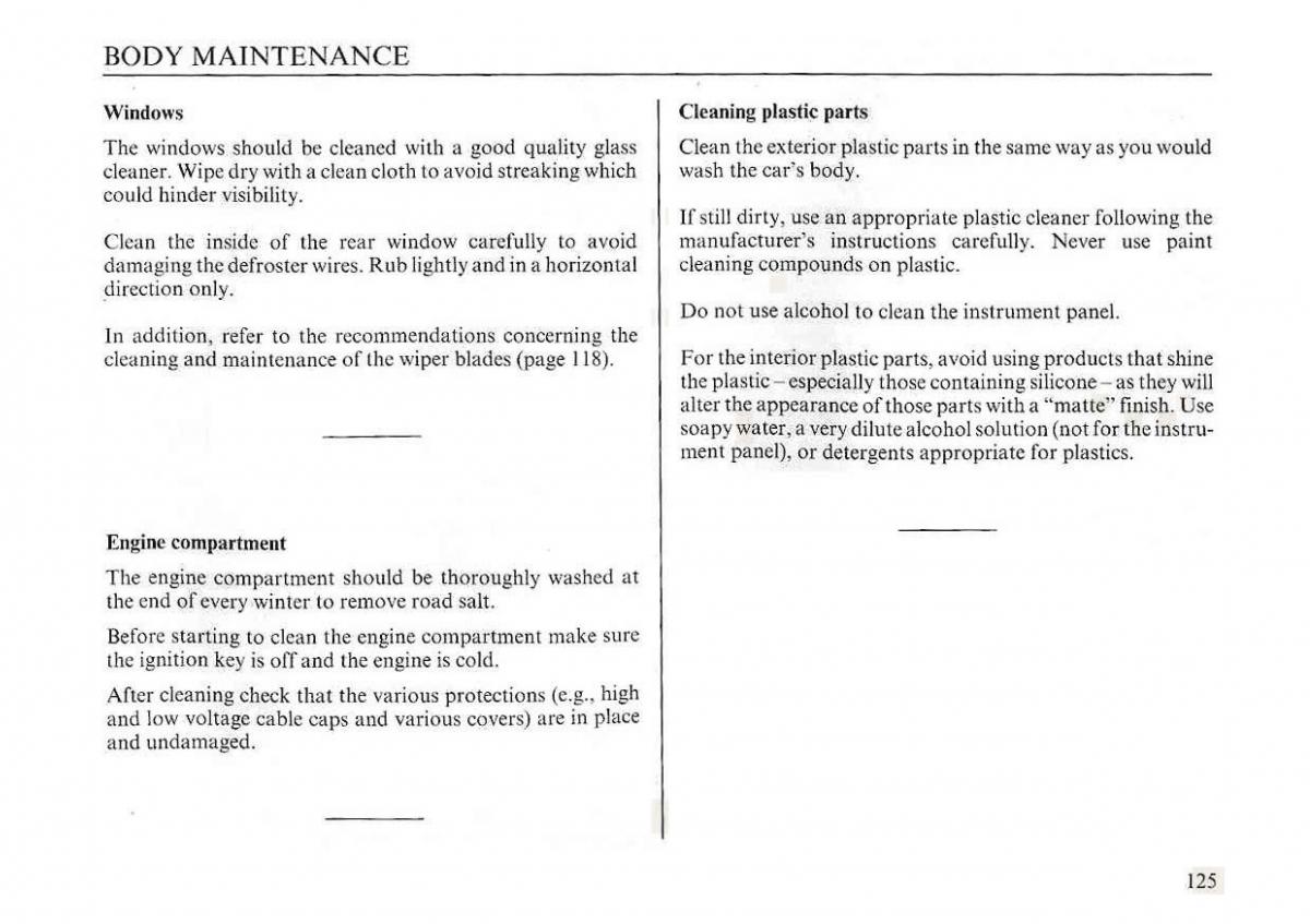 manual  Lancia Dedra owners manual / page 127