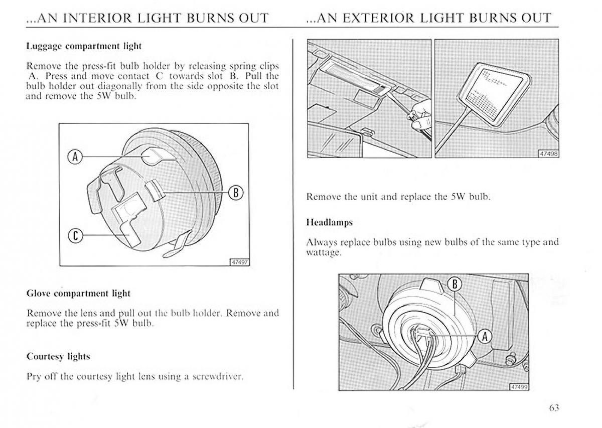 manual  Lancia Delta I 1 owners manual / page 63