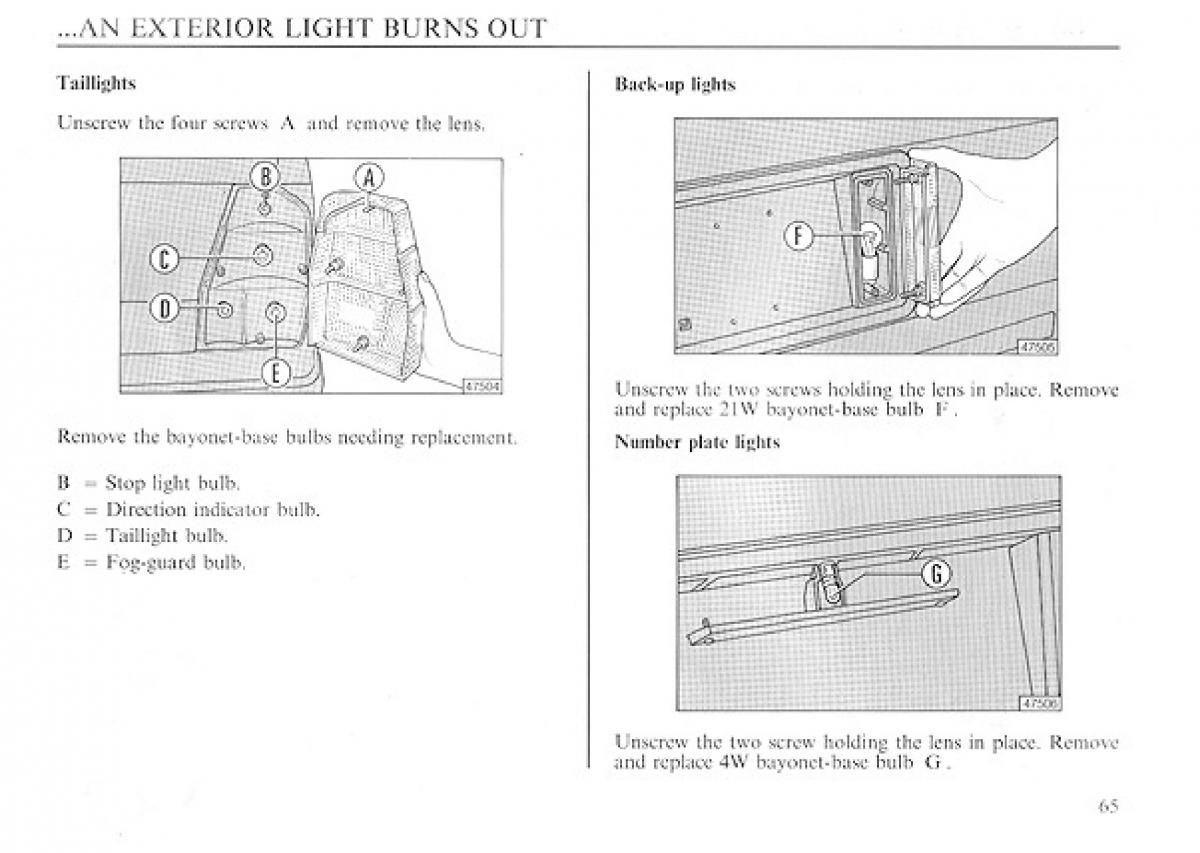 manual  Lancia Delta I 1 owners manual / page 65