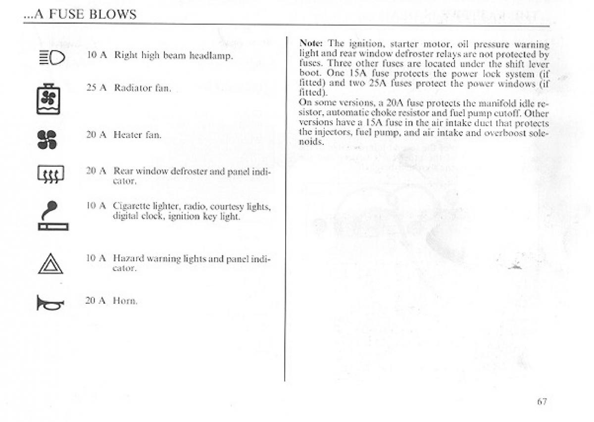 manual  Lancia Delta I 1 owners manual / page 67