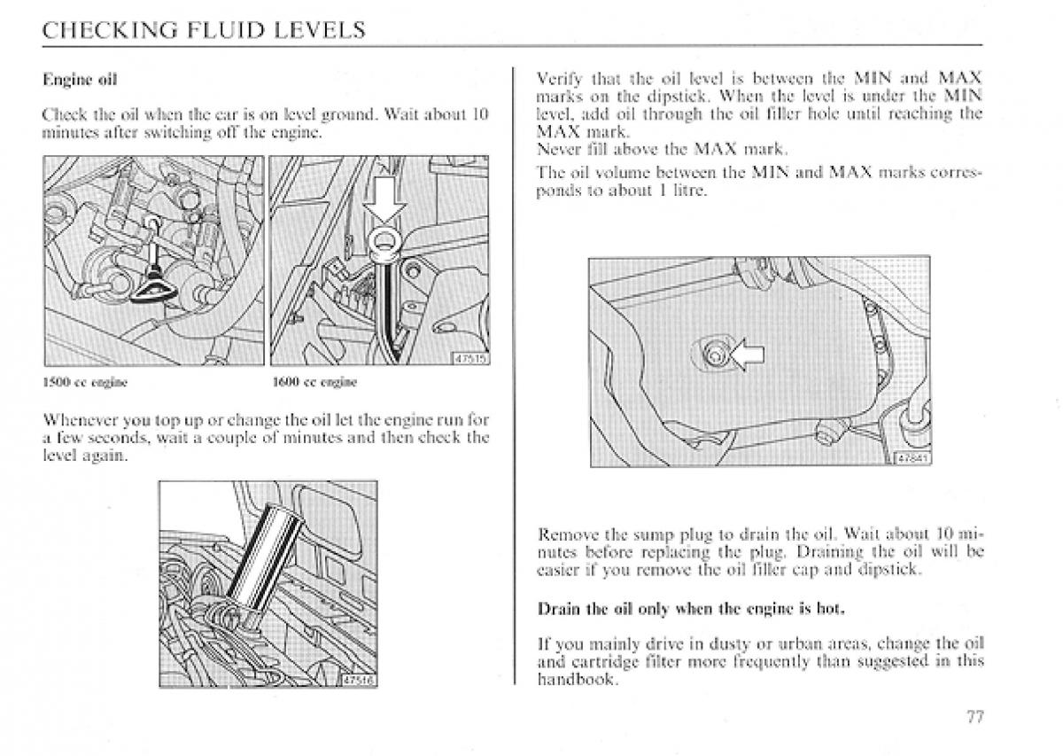 manual  Lancia Delta I 1 owners manual / page 77