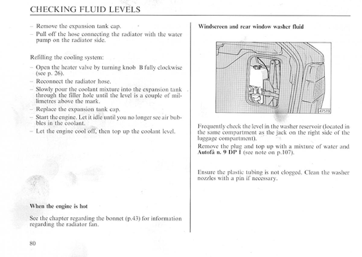 manual  Lancia Delta I 1 owners manual / page 80