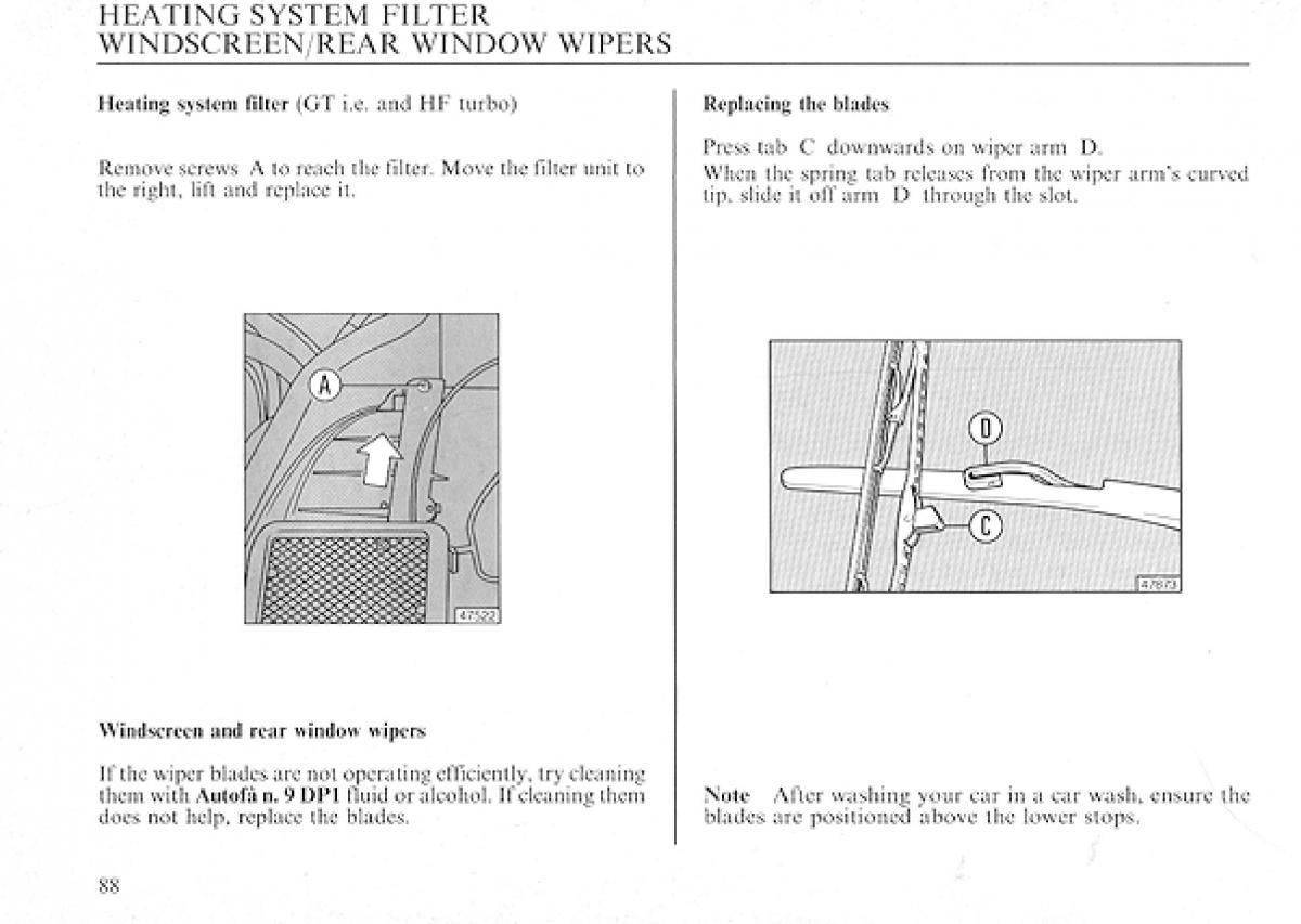 manual  Lancia Delta I 1 owners manual / page 88