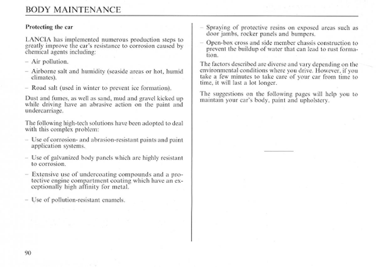 manual  Lancia Delta I 1 owners manual / page 90