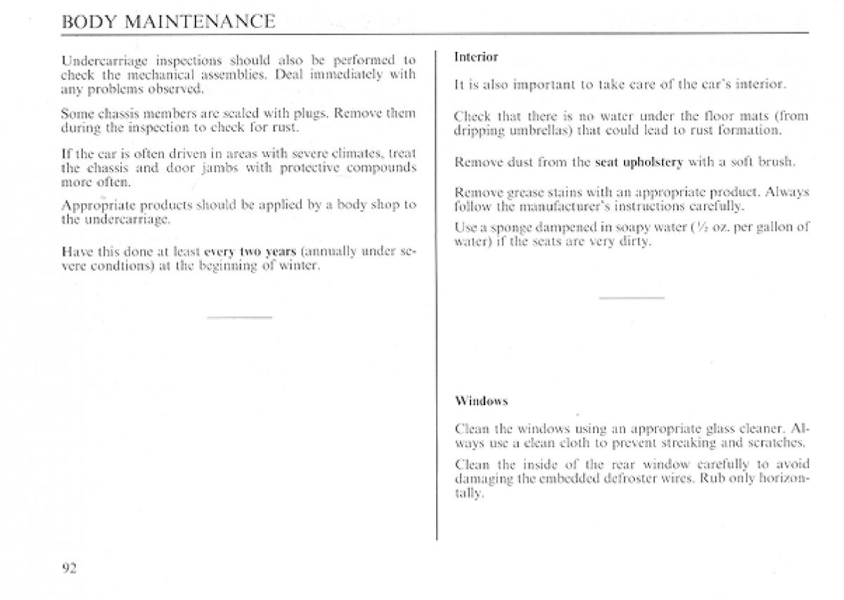 manual  Lancia Delta I 1 owners manual / page 92