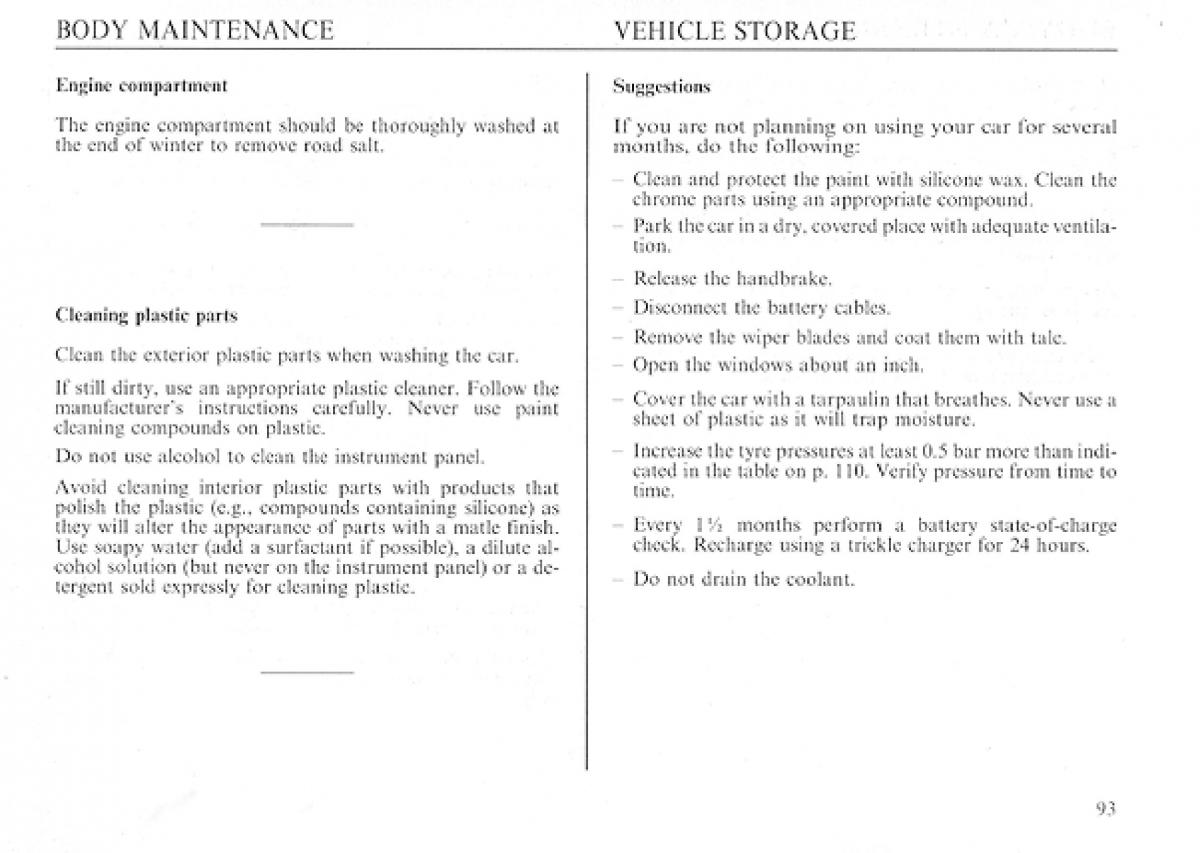 manual  Lancia Delta I 1 owners manual / page 93