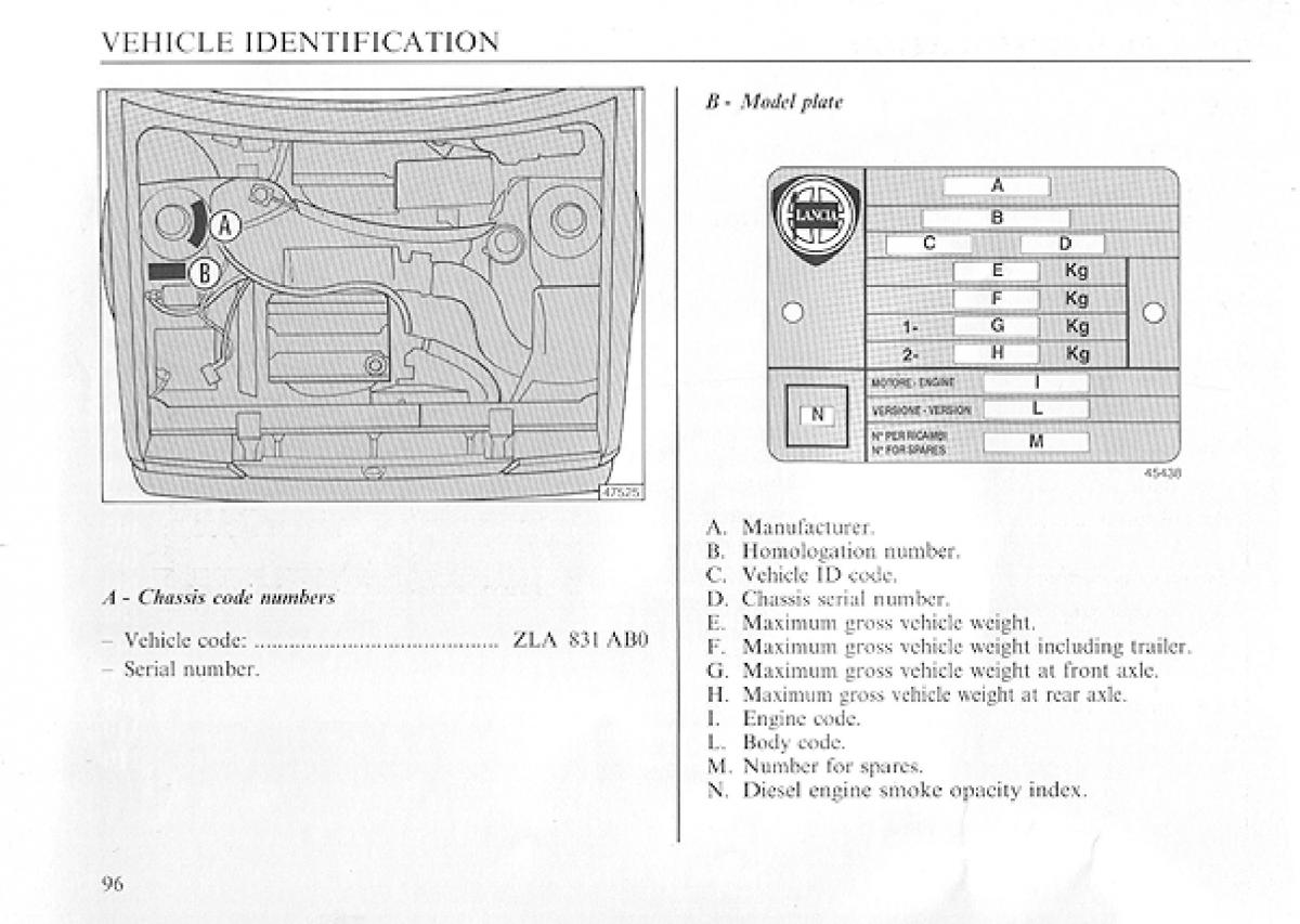 manual  Lancia Delta I 1 owners manual / page 95