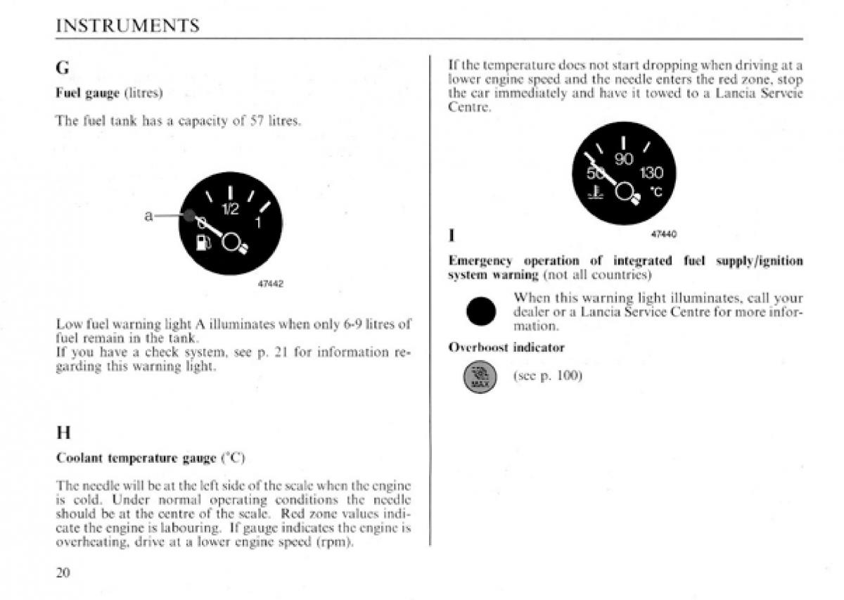 Lancia Delta I 1 owners manual / page 21