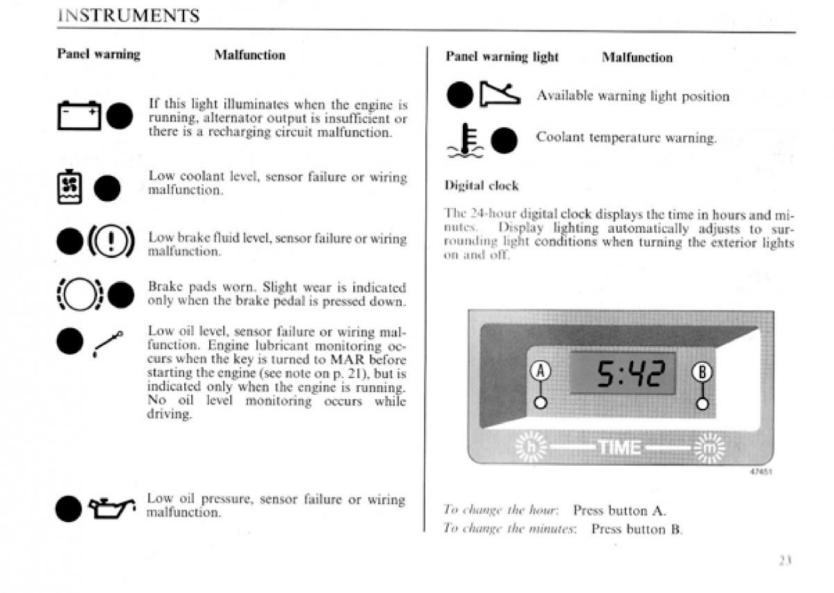 manual  Lancia Delta I 1 owners manual / page 24