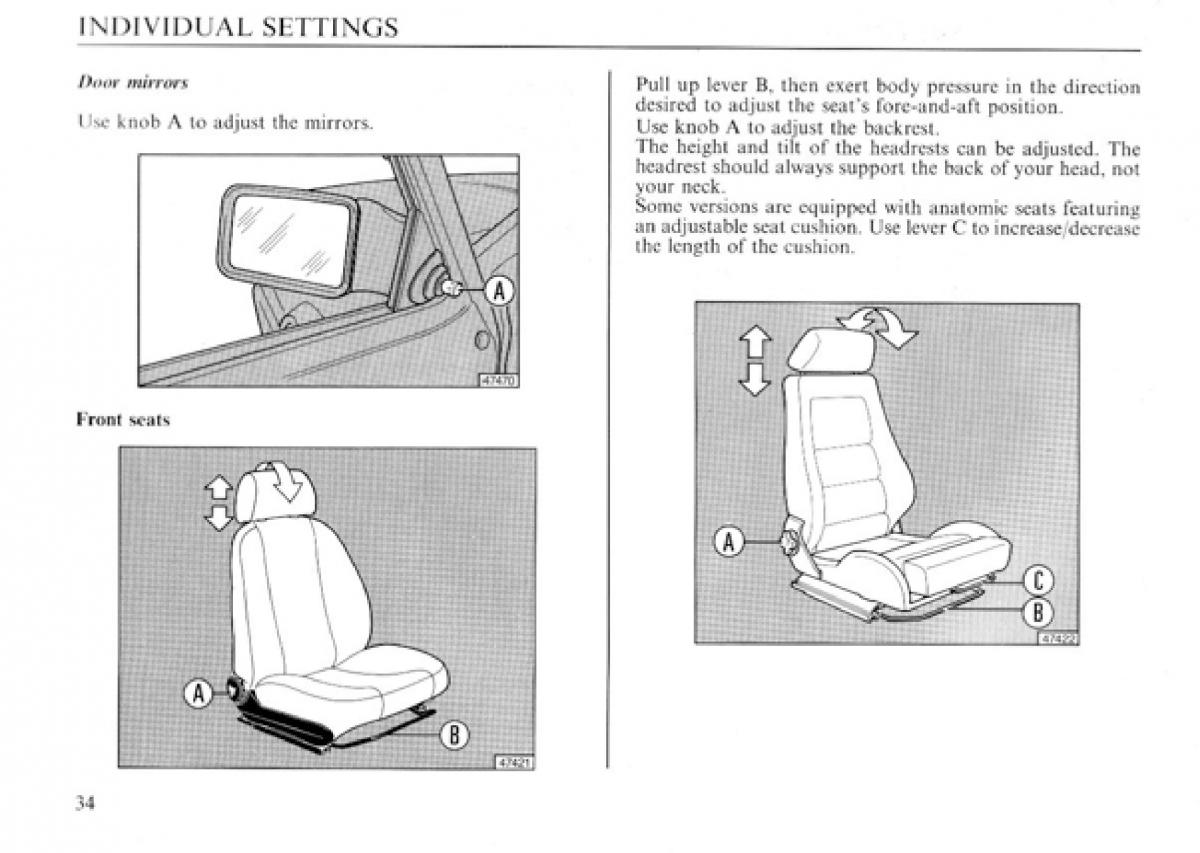 manual  Lancia Delta I 1 owners manual / page 35