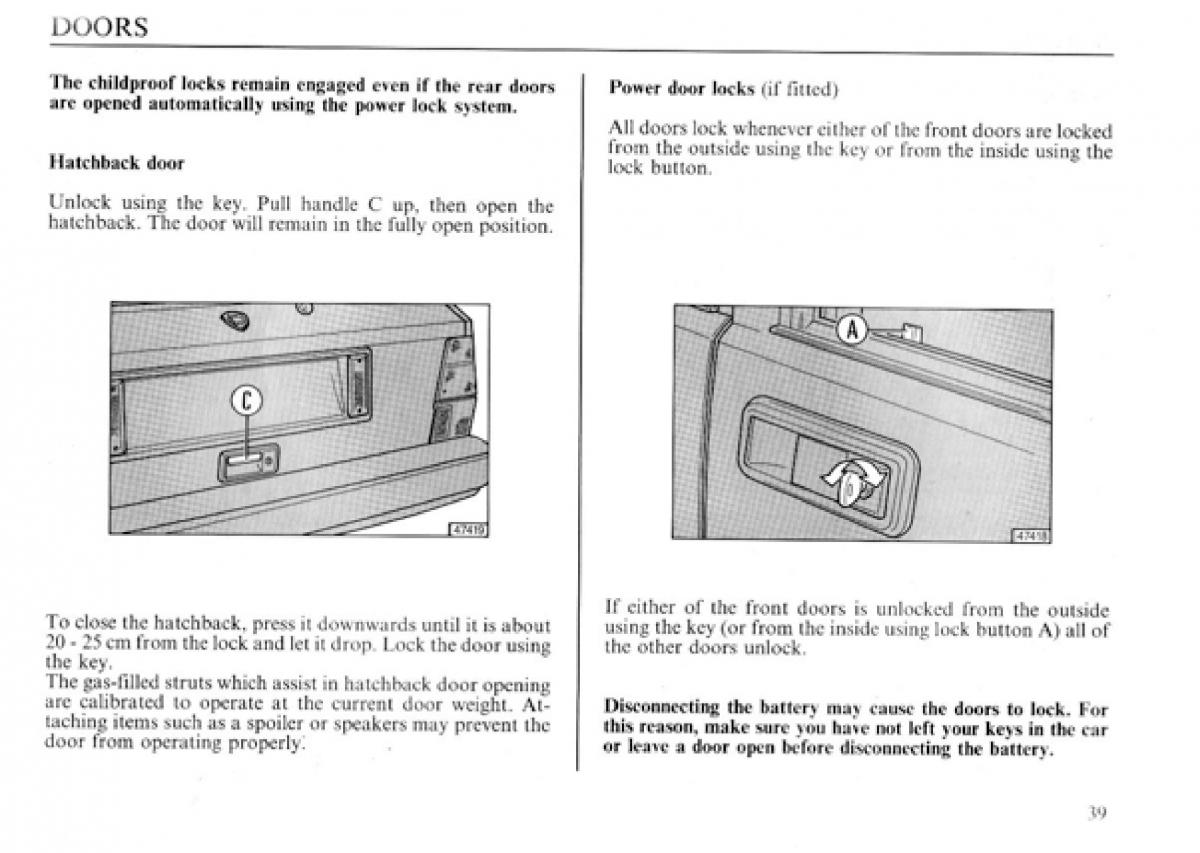 manual  Lancia Delta I 1 owners manual / page 40