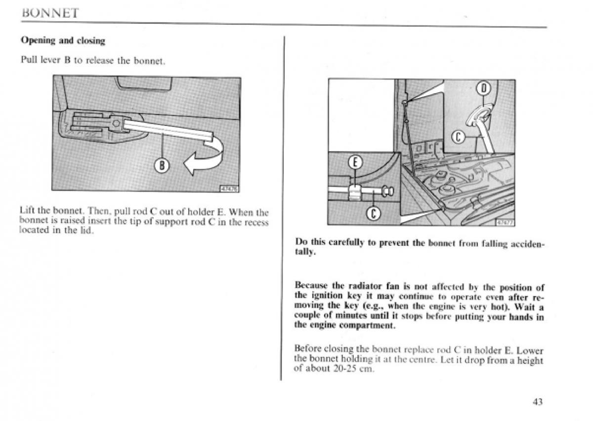 manual  Lancia Delta I 1 owners manual / page 44