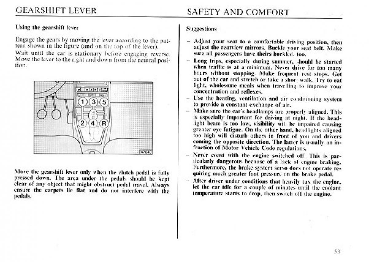 manual  Lancia Delta I 1 owners manual / page 54