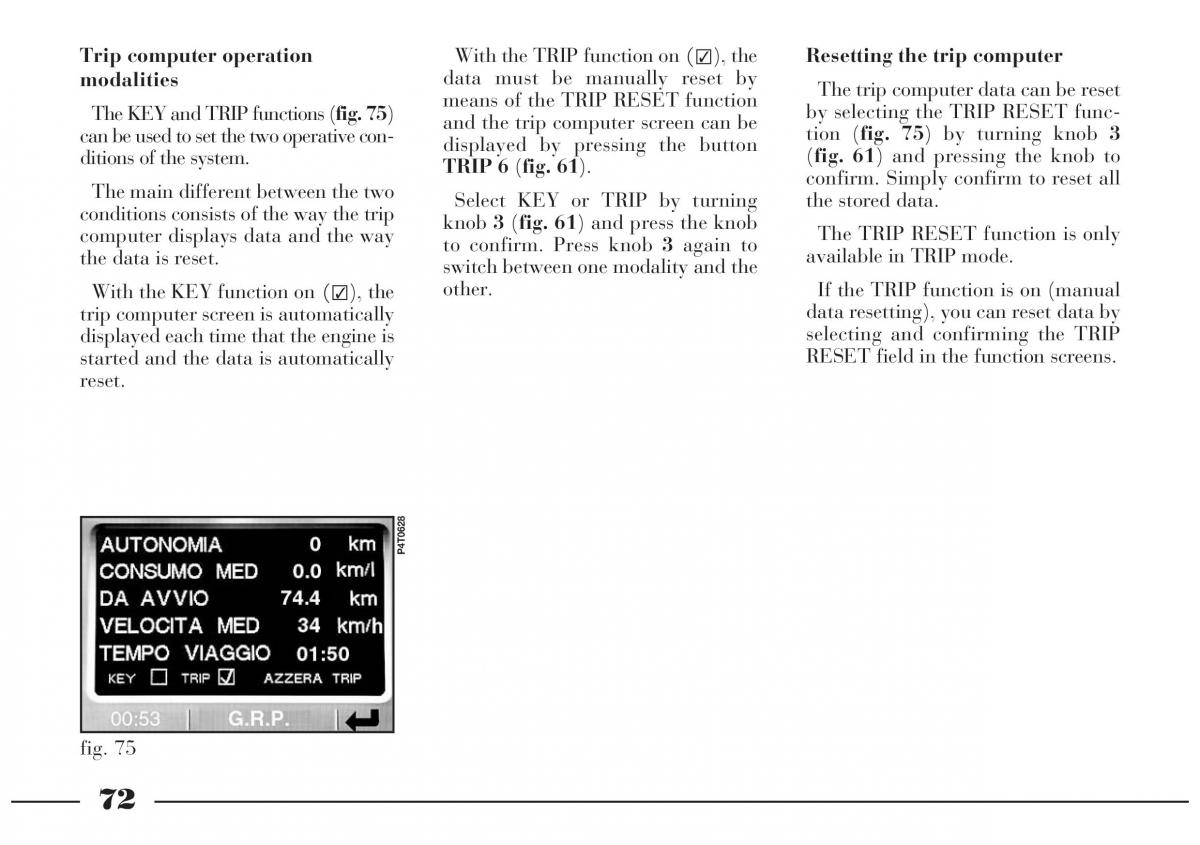 Lancia Lybra owners manual / page 73