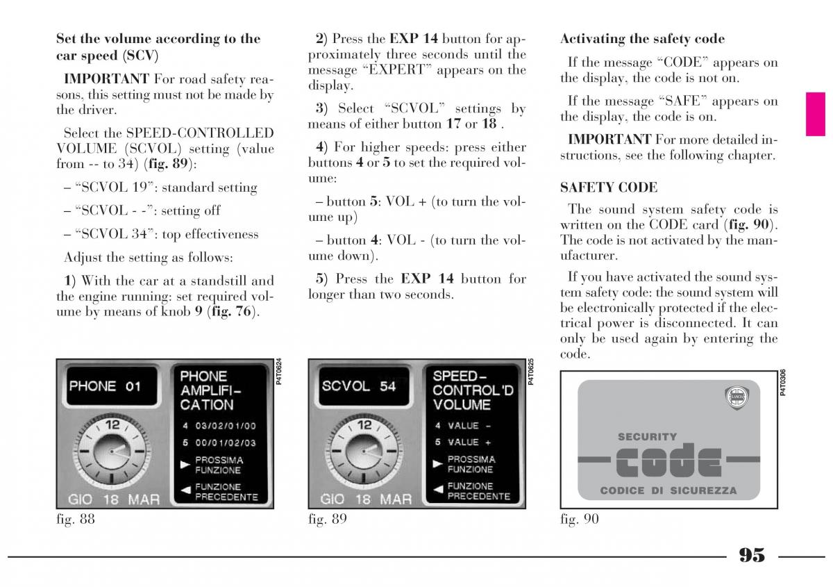 Lancia Lybra owners manual / page 96