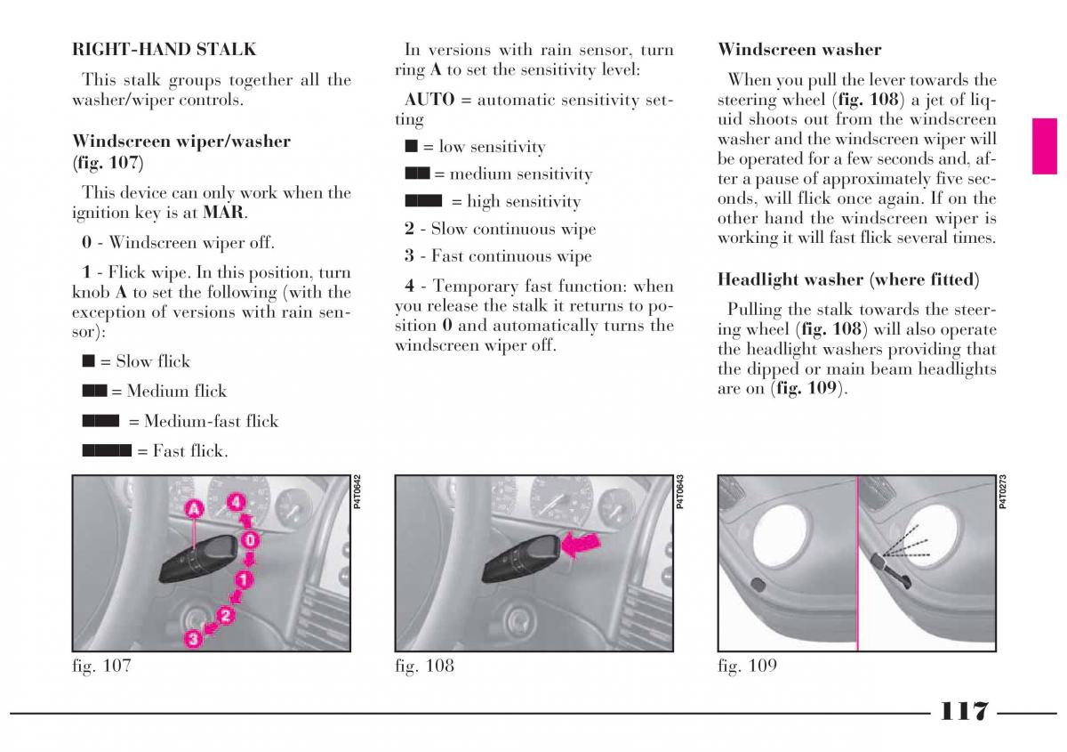 Lancia Lybra owners manual / page 118