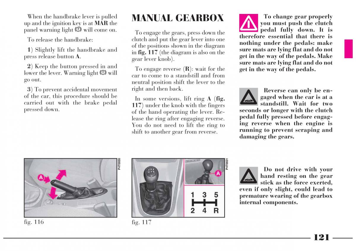 Lancia Lybra owners manual / page 122