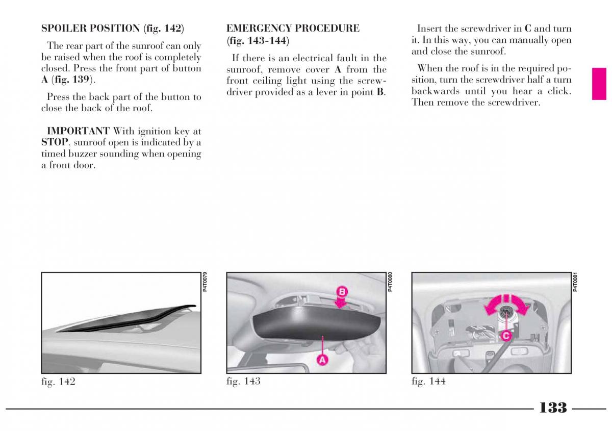 Lancia Lybra owners manual / page 134