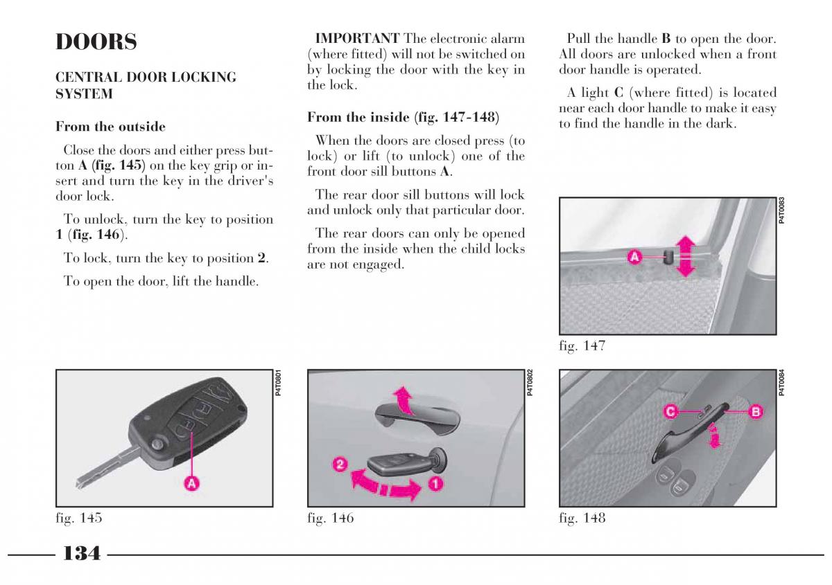 Lancia Lybra owners manual / page 135