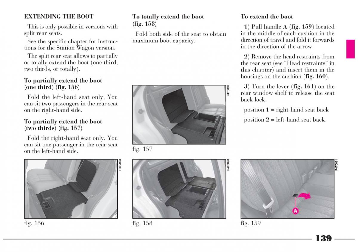 Lancia Lybra owners manual / page 140