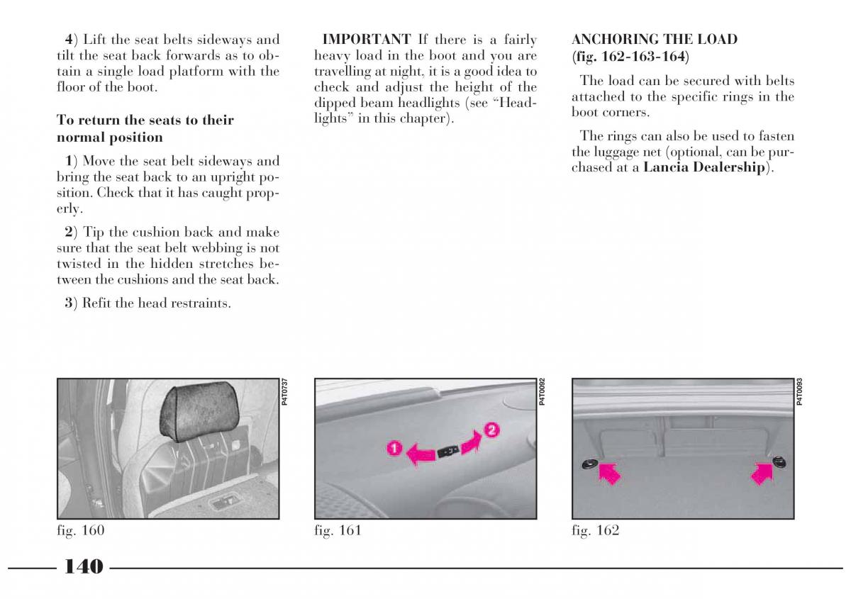 Lancia Lybra owners manual / page 141