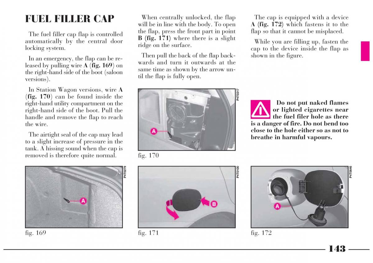 Lancia Lybra owners manual / page 144