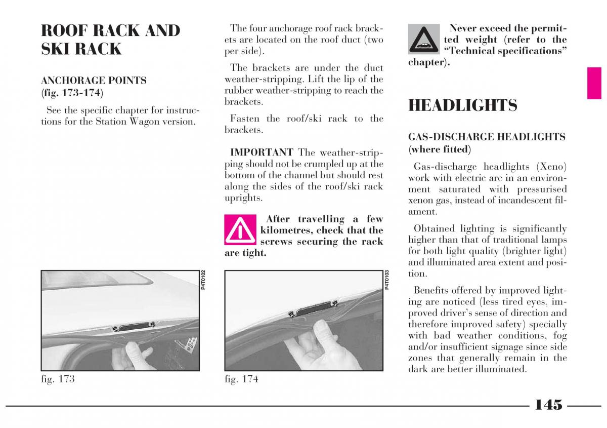 Lancia Lybra owners manual / page 146