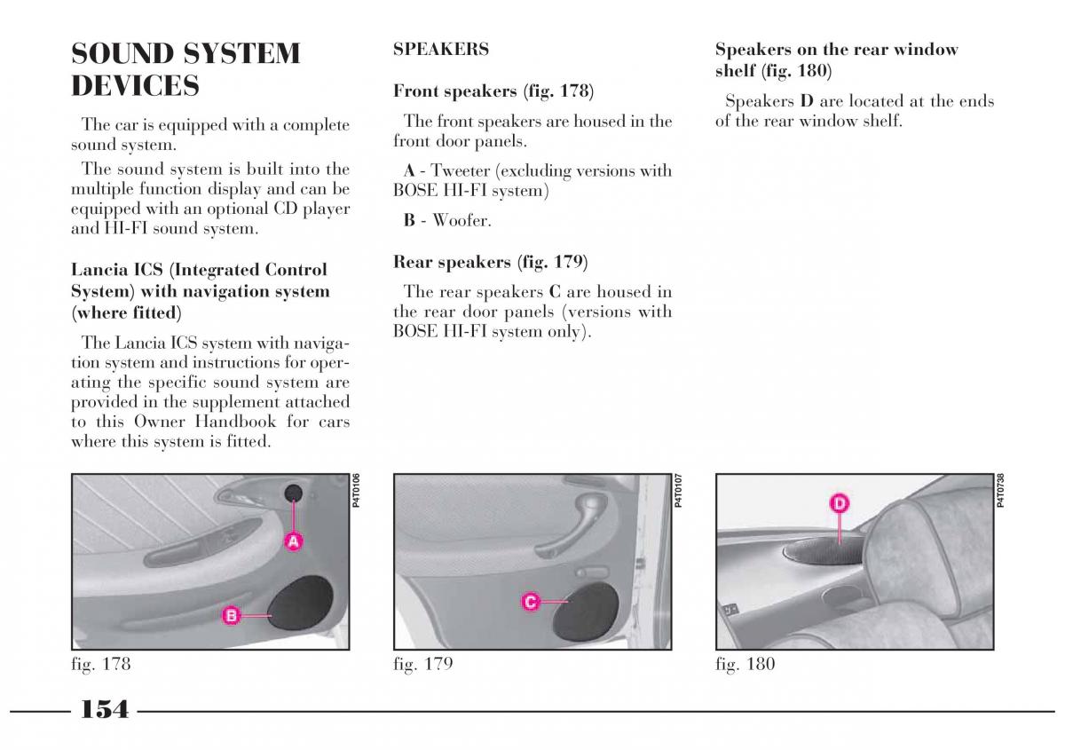 Lancia Lybra owners manual / page 155