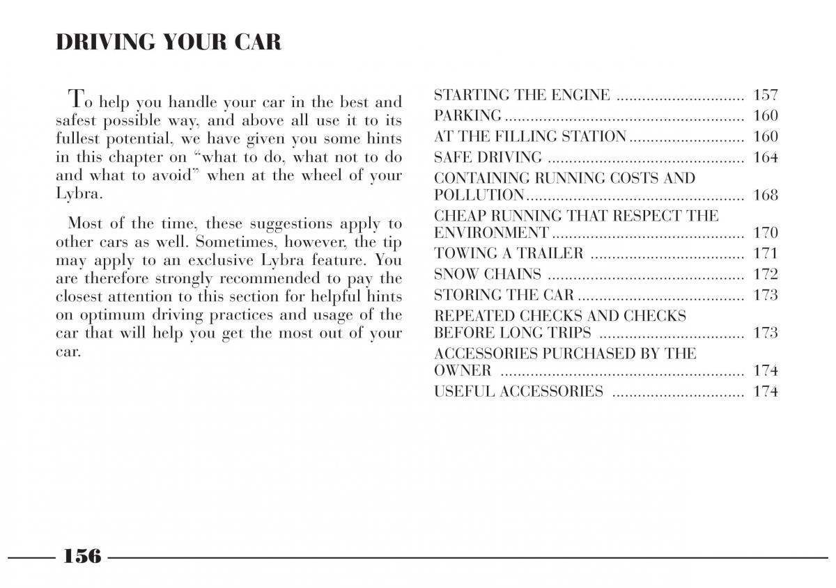 Lancia Lybra owners manual / page 157