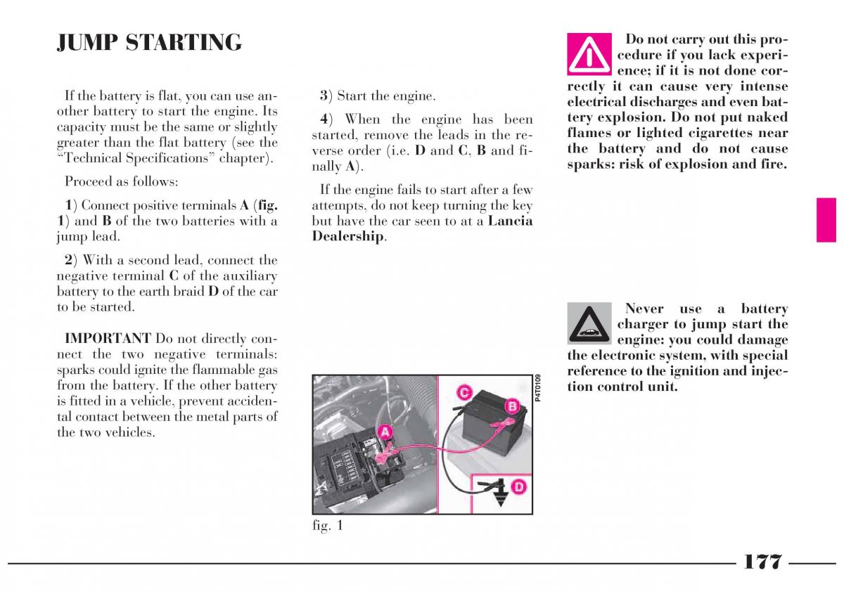 Lancia Lybra owners manual / page 178