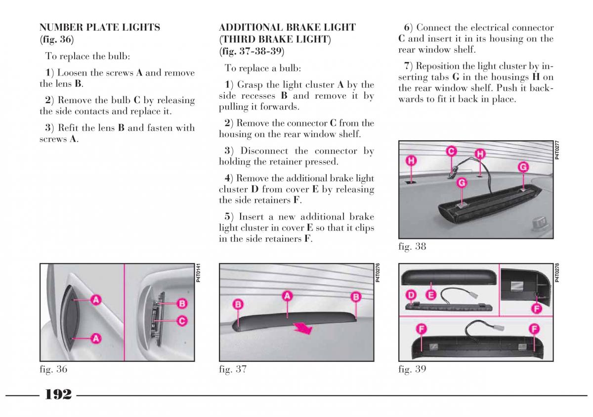 Lancia Lybra owners manual / page 193