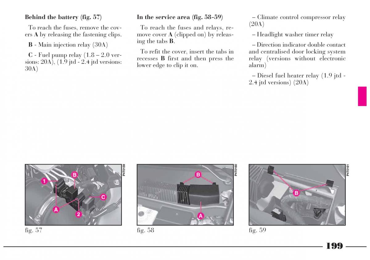 Lancia Lybra owners manual / page 200