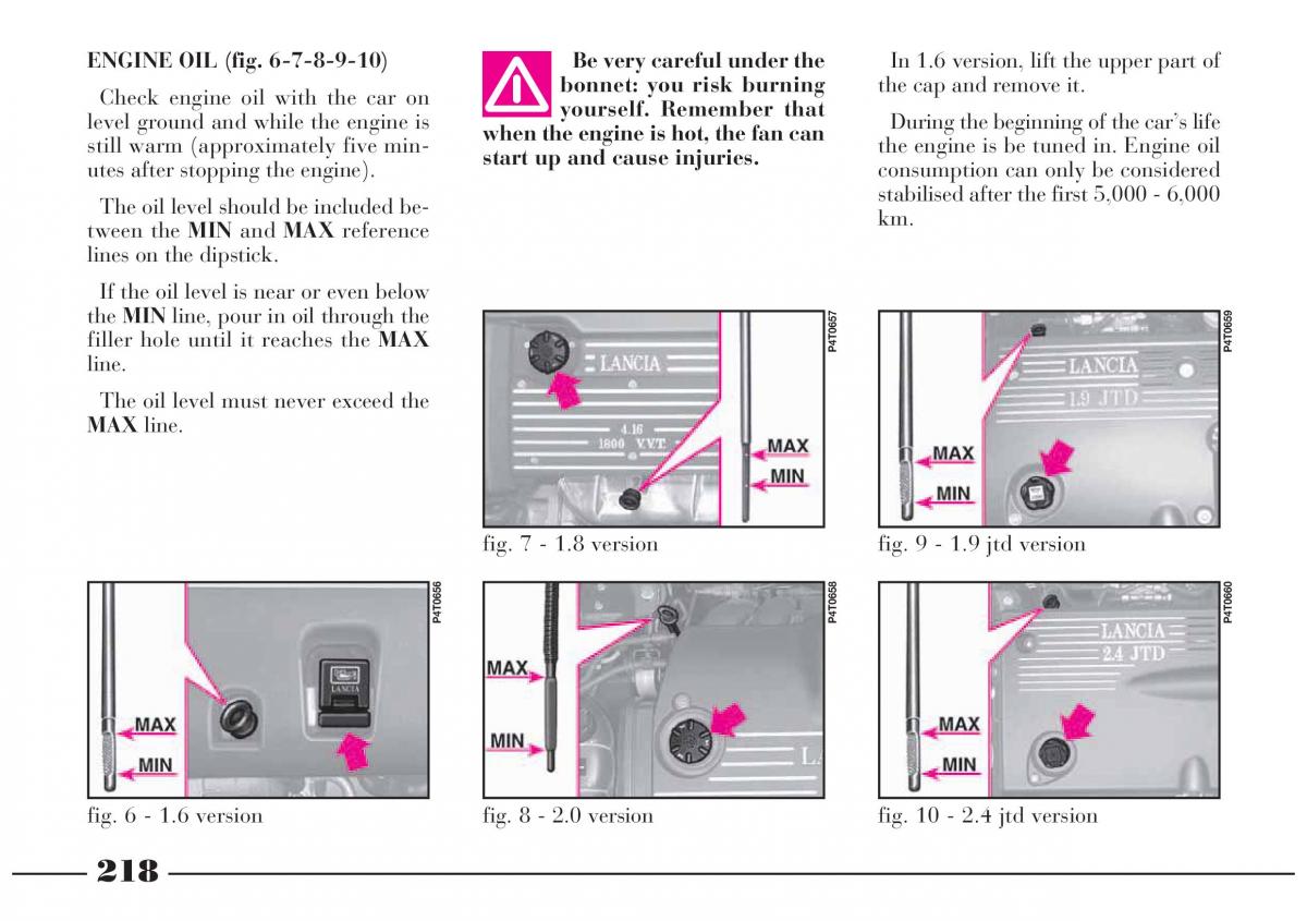 Lancia Lybra owners manual / page 219