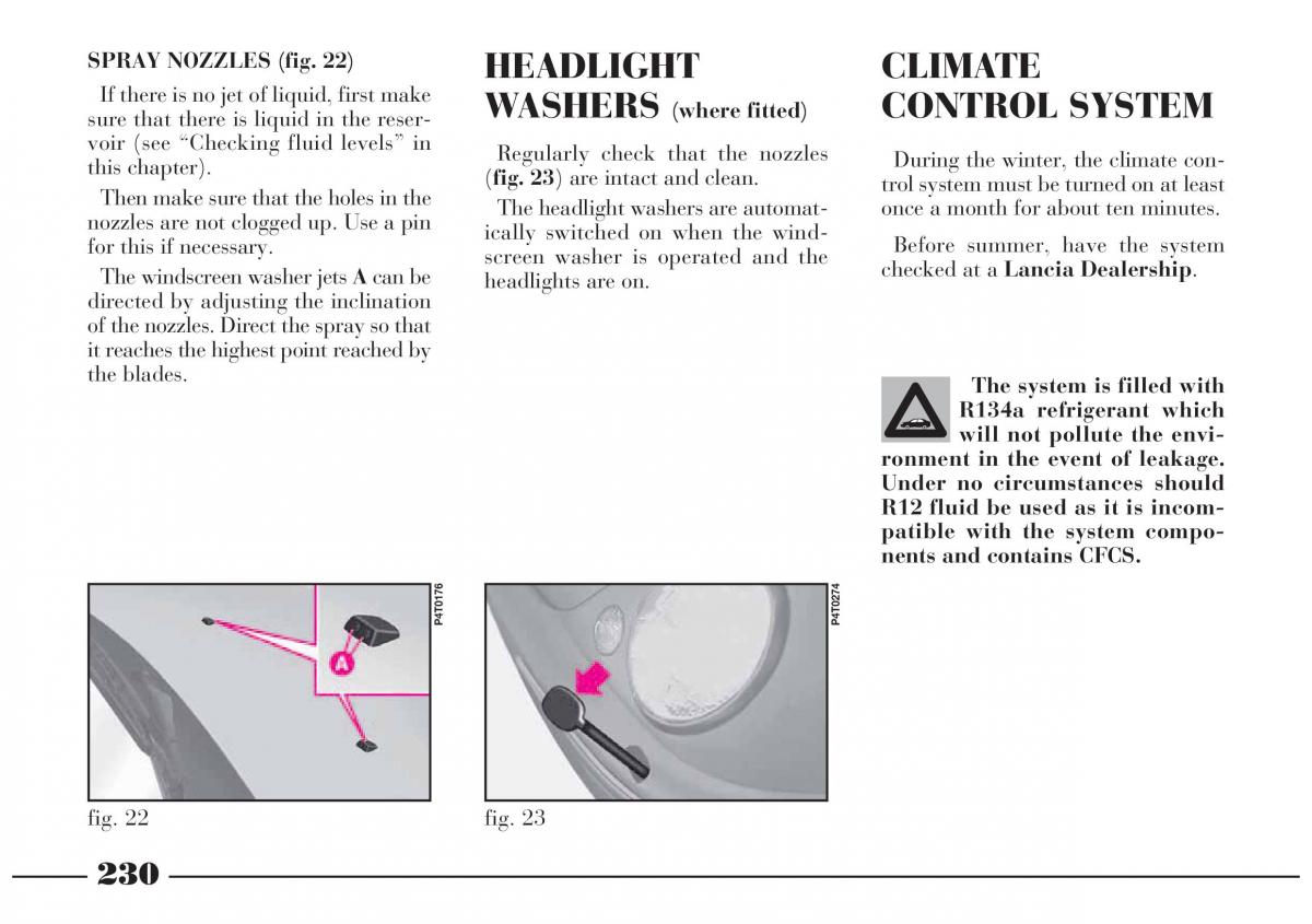 Lancia Lybra owners manual / page 231