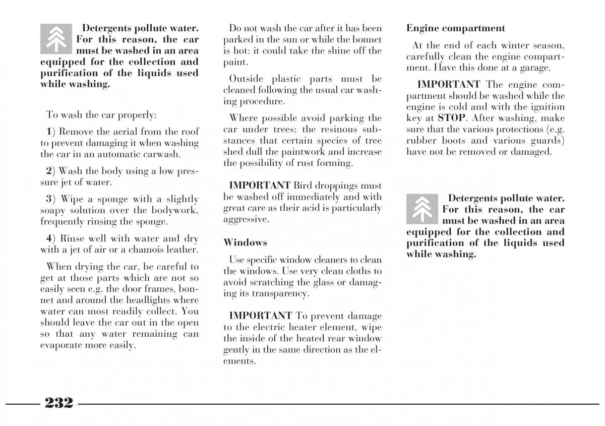 Lancia Lybra owners manual / page 233