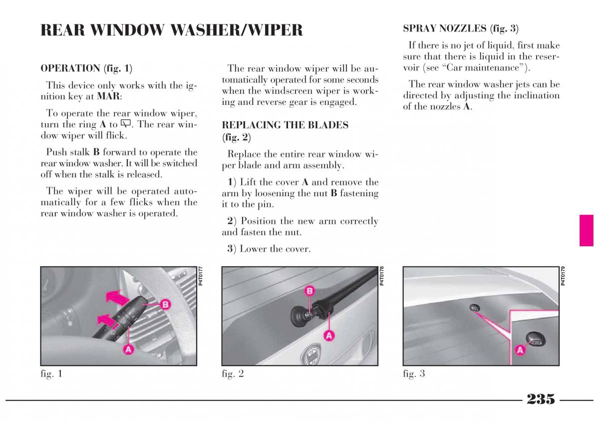 Lancia Lybra owners manual / page 236