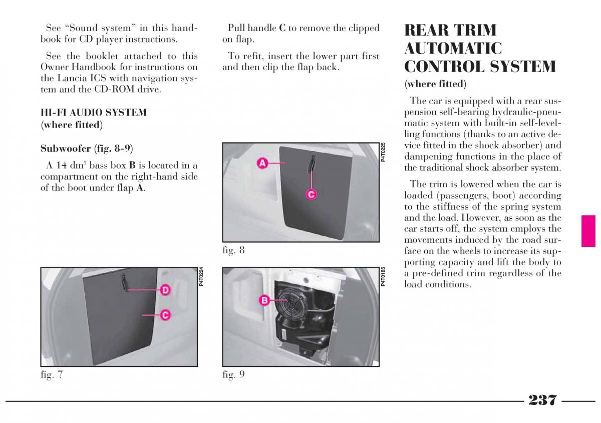 Lancia Lybra owners manual / page 238