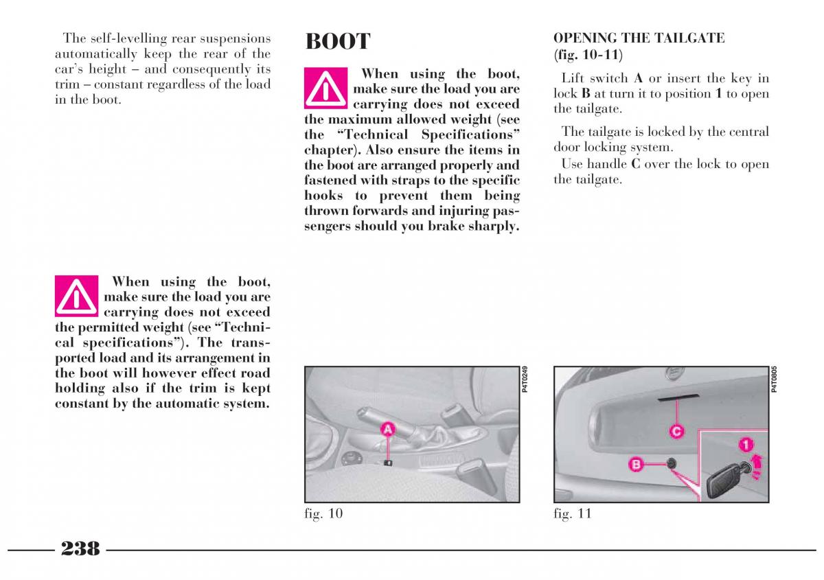 Lancia Lybra owners manual / page 239