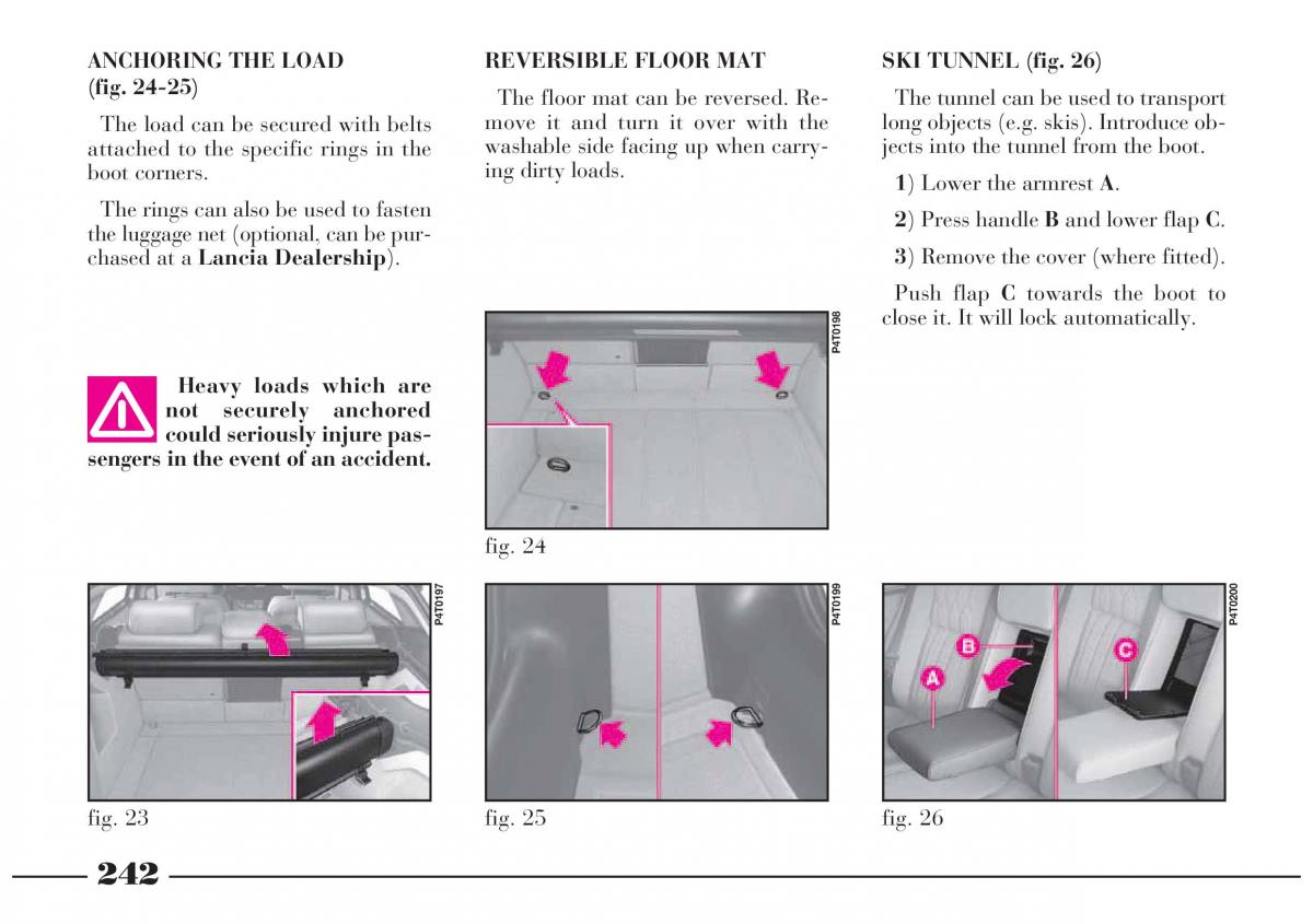 Lancia Lybra owners manual / page 243