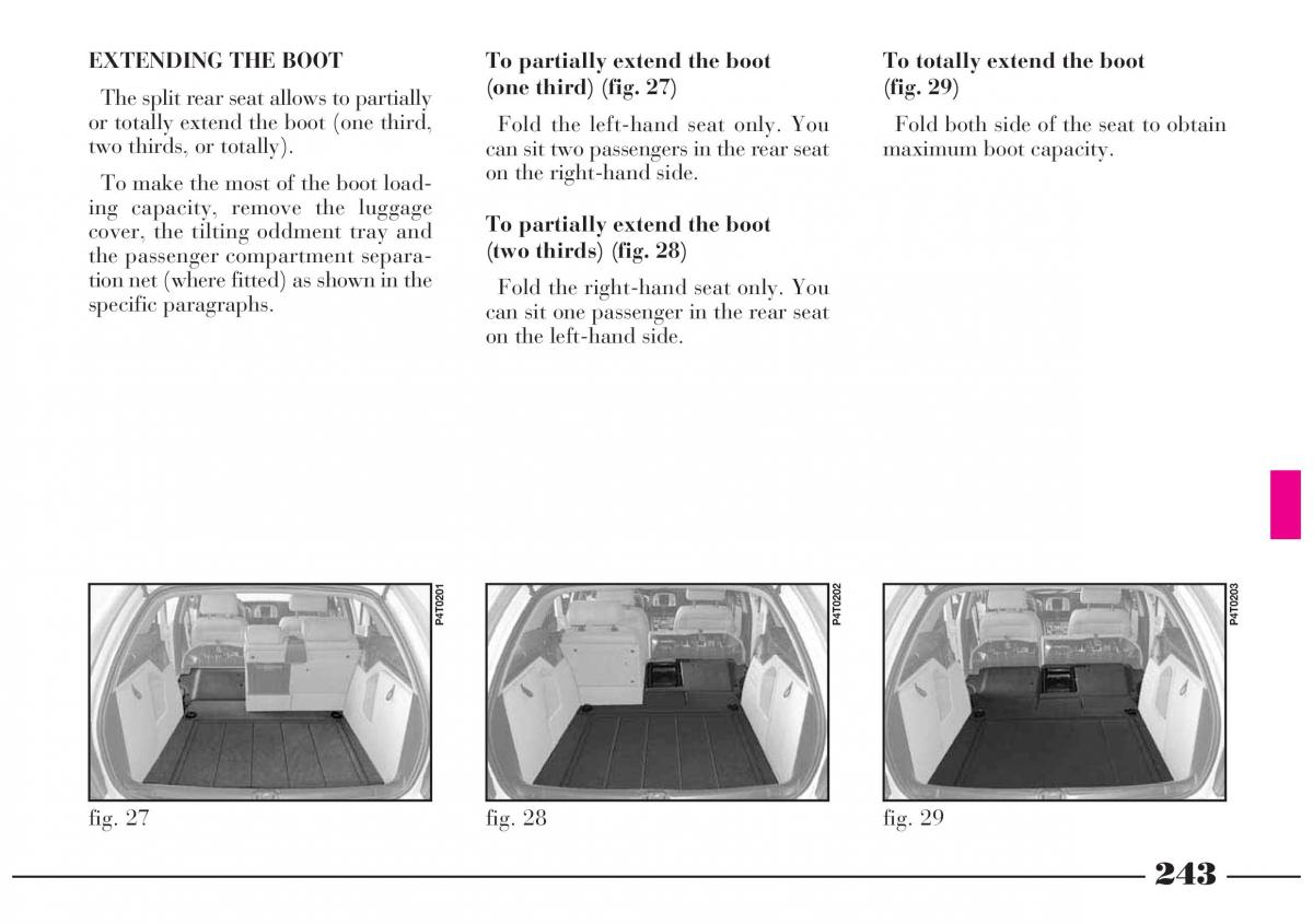 Lancia Lybra owners manual / page 244